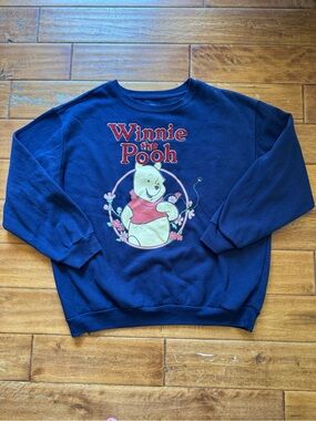 Winnie the Pooh Navy Graphic Sweatshirt Size XL Disney